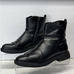 Franco Sarto Bealy Womens Leather Almond Toe Ankle Boots Black 10M